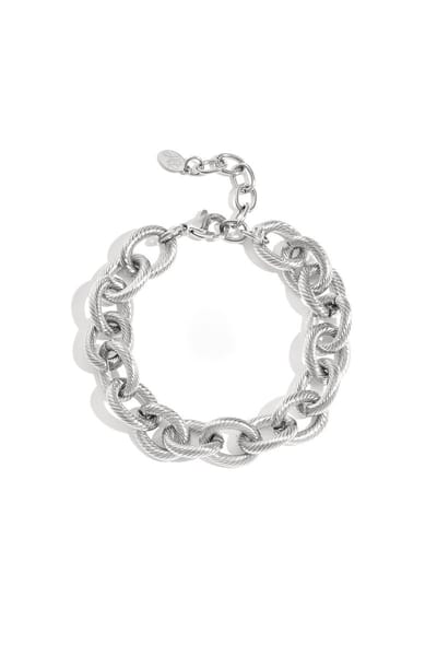 Goudlief.nl Gecombineerde shakel armband - Zilver - Roestvrij staal - Verkleurt niet - Cadeau - Goudlief