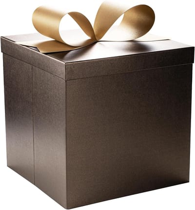 Grote geschenkdozen - Opvouwbare dozen - Cadeaus inpakken - Inclusief lint en papier - 25 x 25 x 25 cm
