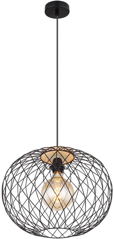 Globo - hanglamp - Lacky - zwart - metaal - Ø 40cm - E27 - 54039H