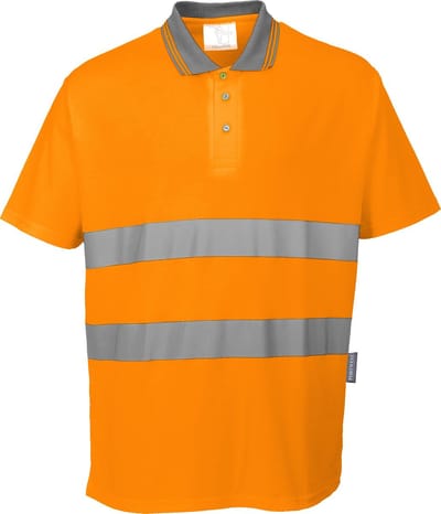 Portwest Hi-Vis Katoen Comfort Poloshirt K/M S171 - Oranje - XXXL