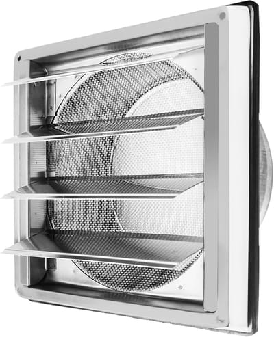 Ventilatierooster - Luchtuitlaat rooster - Ventilatie verbeteren - Beweegbare lamellen - 125 mm - Zilver