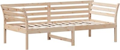 Houten Slaapbank - Bedbank Logeerbed - Multifunctioneel Gebruik - Massief Grenenhout Frame - 90x190 cm - Naturel