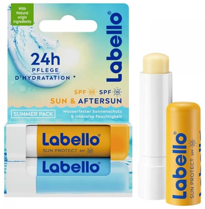 Labello Sun & Hydro Summerpack, Lippenbalsem, Kleurloos, Unisex, Universele huid, Hydraterend, Voedend, Bescherming, 24 uur