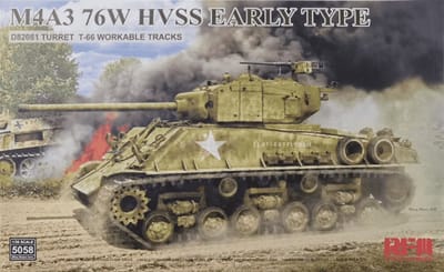 Rye Field Model Modelbouwpakket Militaire voertuigen - 5058 M4A3 76W HVSS Early Type Plastic - 1:35 - Modelbouw