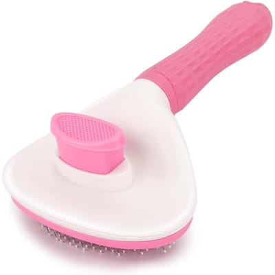 Kattenborstel Verwijder Haar Roestvrij Staal Huisdier Haar Verwijderaar Kam Antislip Huisdier Verzorgingsborstel Hondenkammen Borstels Kat Accessoire roze