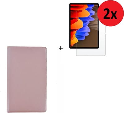 Samsung Galaxy Tab A7 2022 hoesje - 10.4 inch - Samsung Tab A7 2022 Screenprotector - Samsung Tab A7 2020 hoesje Rose Goud + 2x Screenprotector