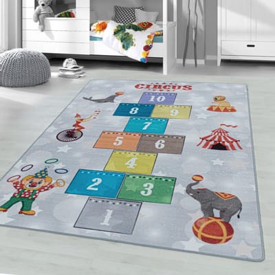 Kinderhinkelbaan circustapijt met kleurrijke cijfers, antislip, Oeko-Tex gecertificeerd 100x150 cm