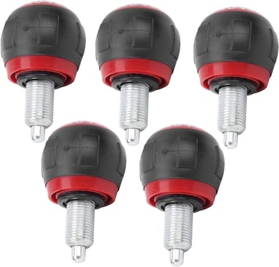 Kogelknop Set - Pin Vergrendeling - Fitness Apparatuur - Glad Materiaal - 5 Stuks - Zwart Rood