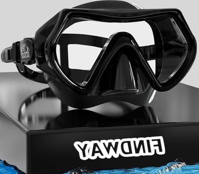 Zwarte duikbril voor volwassenen - verstelbare siliconen band - snorkelmasker HD gehard glas - anti-lek zwemmasker - uv-bescherming.