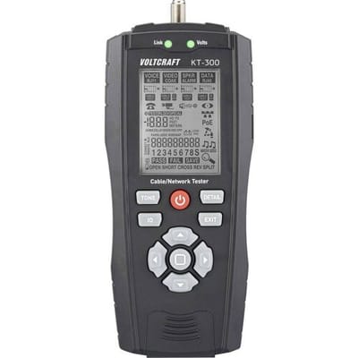 VOLTCRAFT VC-17497100 KT-300 Kabeltester Meetbereik: Telecommunicatie, Netwerk