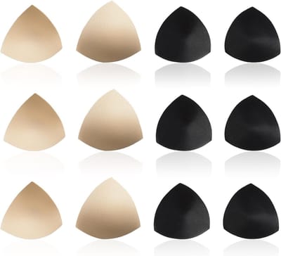 6 Paar Verwijderbare Bh Pads, Driehoekige Bh Kussens voor Vrouwen, Comfortabele Sport Bh Inlegstukken, Ideaal voor Bikinis en Versteviging