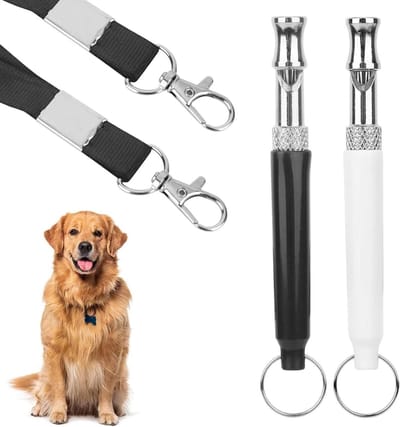 Hondenfluitje Set - Trainingsfluitje Honden - Hondentraining Verbeteren - Instelbare Frequentie - 2 Stuks - Zwart Wit