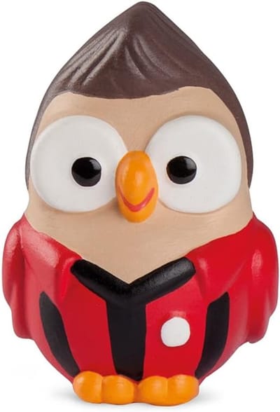 Keramiek Figuur - Voetbal Decoratie - Woonkamer Decoratie - Uniek Ontwerp - 6x6x8 cm - Rood/Zwart