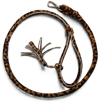 Cavlicious® hondenleiband leder - hondenlijn - hondenriem - rondleder - luipaard - 1.35M
