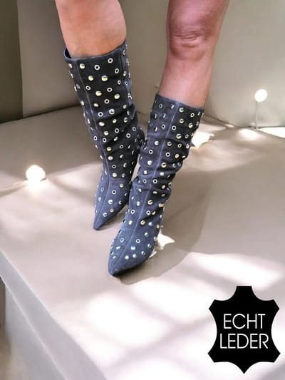 Barla Shoes Emma - Mid-calf laarzen met studs - Bruin -36