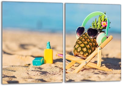 TMK ArtDeko Serie - Glazen Beschermplaat - 2x40x52 - Ananas Motief - Veilig en Praktisch
