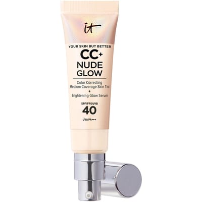 IT Cosmetics Your Skin But Better CC+ Nude Glow SPF40 Foundation - Lichte Textuur - Glow Serum met 2% Niacinamide, Hyaluronzuur, Groene thee-extract en SPF 40 - Fair Ivory - 32ml
