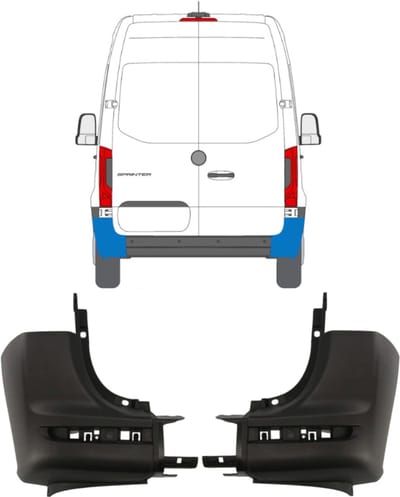 Achterbumper hoek voor Mercedes Sprinter 2018- / Links + Rechts / Set