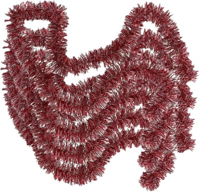 Gerimport Kerstslingers - 4x - rood met sneeuw - 180 x 7 cm - folie - kerstboom versiering/guirlandes