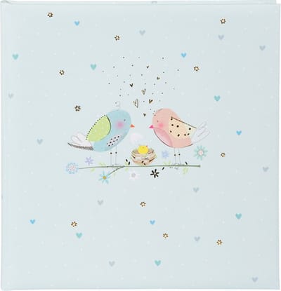 GOLDBUCH GOL-24562 TURNOWSKY Babyalbum LOVING BIRDS boy (zonder tekst) als Fotoboek, 25x25 cm, 60 witte bladzijden