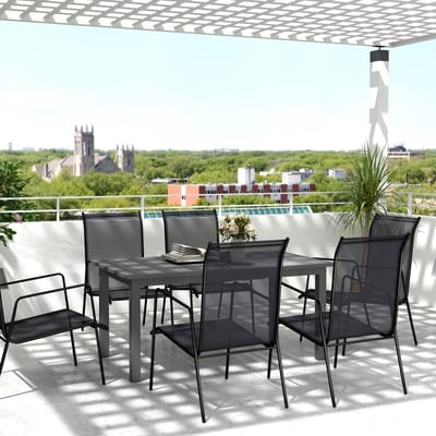 Tuintafel - Uitschuifbare Eettafel Voor 6 Tot 8 Personen - Voor Tuin, Terras En Balkon - Aluminium Grijs - 160 Tot 220x90x73 Cm