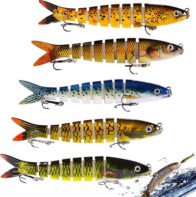 Thijox - Kunstaas Wobbler voor Snoek - Set van 5 Vishaakjes met 2 Boorhaken en Opbergdoos - Geschikt voor Zoet en Zout Water - Perfect Cadeau voor Vis