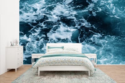 Behang - Fotobehang Water - Blauw - Golf - Breedte 400 cm x hoogte 240 cm