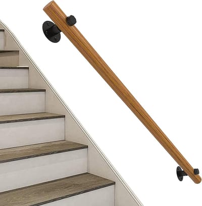 Houten Trapleuning - Veiligheidsgreep - Veiligheid Verhogen - Massief Hout Ontwerp - 270 cm - Natuurlijk Hout