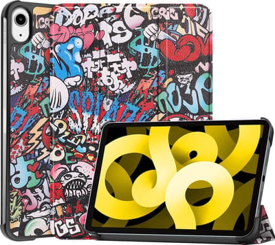 Hoes - Geschikt voor Apple iPad Air 5 (2022) - 10.9 inch - 5e Generatie - M1 - Dun & Stevig - Trifold Bookcase - Hard Cover - Hardcover Book Case - Tablet Hoesje - Graffity