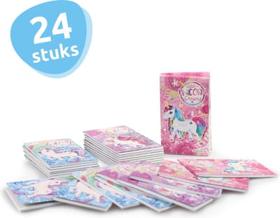 Isa's Friends® - Uitdeelcadeaus Notitieboekjes Unicorns - 24 stuks - Traktatie