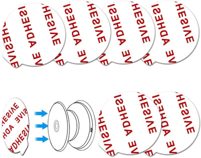 Set van 6 Sterke Hechtingsstickers voor Vervangingen van Socket Grips en Vouwbare Houder (Wit) - Eenvoudig te Verwijderen, Ideaal voor Meerdere Toepassingen