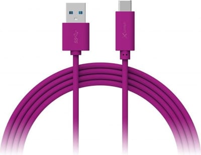 XLayer USB naar USB-C kabel - Oplaadkabel 3A voor USB-C apparaten - USB 3.0 5 Gb/s - 1 meter - paars