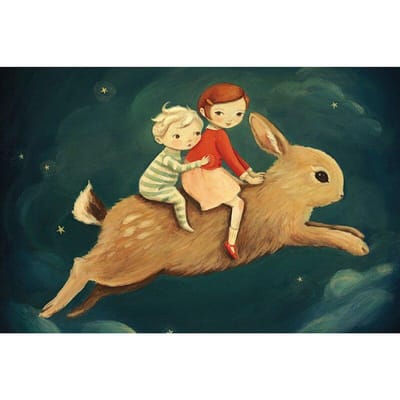 DIY Diamond Painting  Cartoon Kids Animal Knight  Borduurkruissteek Mozaïekdecoratie 20X30CM beige