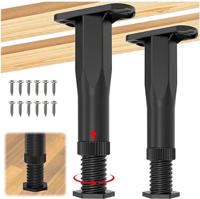 Consumerce® Verstelbare Meubelpoten - Set van 4 - 16-28cm - Zwart - Meubelpoot - Meubelpootjes Verstelbaar – Meubel Kast Tafel Bed Boxspring Potenset – Poot – Poten – Bedpoten - Meubelverhoger