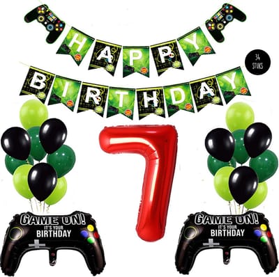 Snoes Mega Game Gamers Helium Verjaardags Ballonnen Feestdecoratie Red Cijfer Ballon nr 7