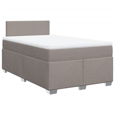 vidaXL - Boxspring - met - matras - stof - taupe - 120x190 - cm