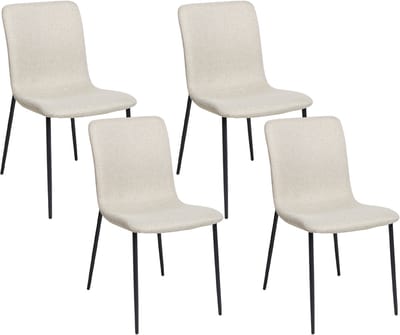 GLENDIVE - Eetkamerstoel set van 4 - Lichtbeige - Polyester
