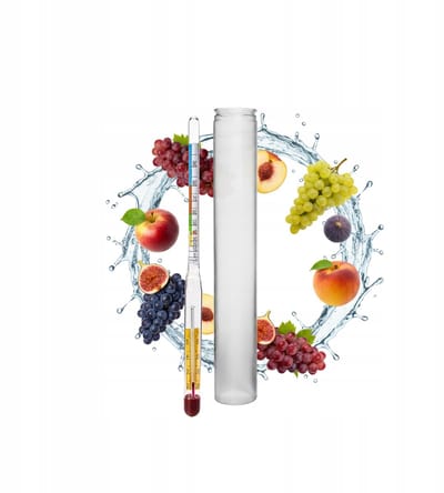 Bimberek Alcoholmeter - Instrumentmeter - 0-95% - Met Thermometer - Gemaakt van Glas