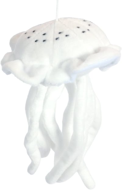 PIA Soft Toys - Pluche Knuffeldier - Witte kwal met zwarte stipjes - 12 cm