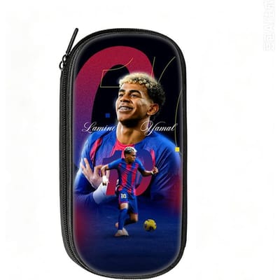 Voetbalster Pennenbak L-Lamin Yamal Patroon Leer Potlooddoos Beste Cadeau Make-up Tas Student Reis Voetbal Sport Potloodzakje