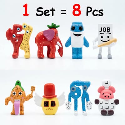 Nieuwe 8 stuks/set Brainrot Game Figure Speelgoed Nee. 9 Nee. 67 Anime Bureau Decoratie Collectie Beeldjes Model Speelgoed Kinder Cadeau red