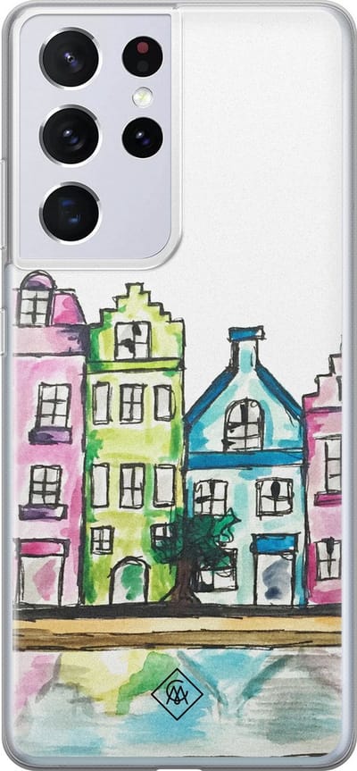 Casimoda® hoesje - Geschikt voor Samsung S21 Ultra - Amsterdam - Backcover - Siliconen/TPU - Multi