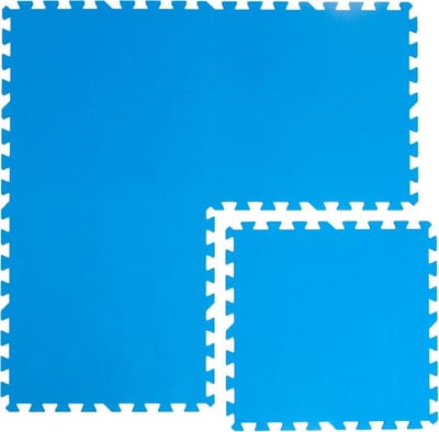 4 Grote Matten: 1qm Zwembadmat - 1cm Dikke Zwembadonderlaag - 50x50 Buitenmat Zwembad Ondervloer