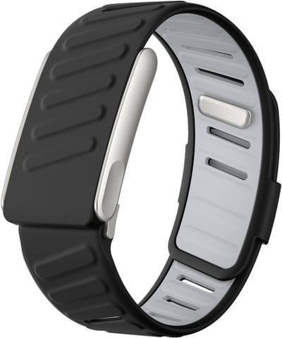 Strap-it Siliconen sport bandje met druksluiting - geschikt voor Whoop MG (zwart/grijs)