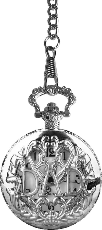 Fako - Zakhorloge - Pocket Watch - XXL - DAD - 47mm - Zilverkleurig