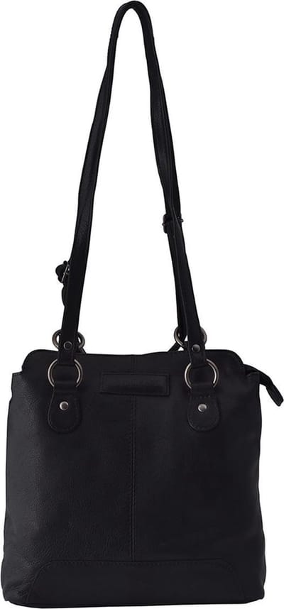 Anti-Diefstal Rugzak - Rugtas Zwart Dames - Schoudertas Dames - Crossbody Dames - Echt leer- Verstelbaar - Zwart