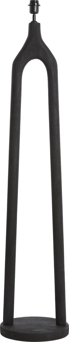 Light & Living Vloerlamp Xitta Mangohout, 135cm - Mat Zwart (excl. kap)