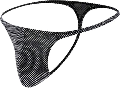 LekkerStout Heren String - Zwart/Wit - Sexy Herenondergoed | M | ( LS145 )