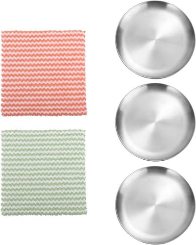 Honden- en Kattenvoerbakken - Voerbak Set - Dagelijks Voeren - Roestvrij Staal - 14 cm - Zilver