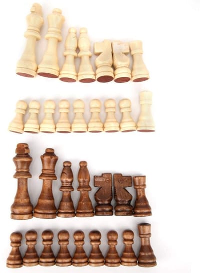 Dailygoods - Houten Schaakfiguren - Schaakset 32 Stuks - Perfect voor Kinderen en Volwassenen - Educatief Speelgoed - Strategisch Spel - Geschikt voor